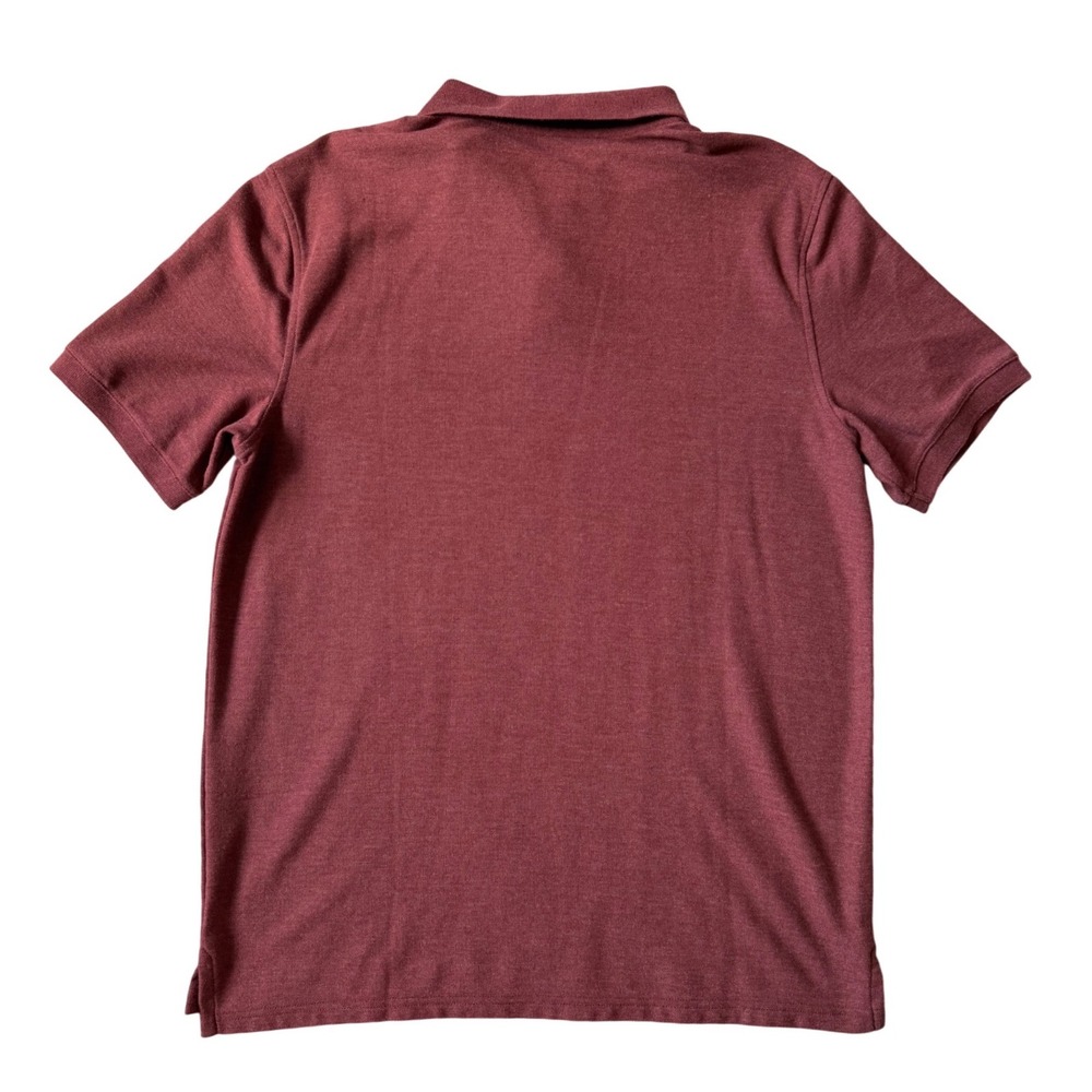 Sonoma Goods For Life Mens Large Burgundy Heathered Short Sleeve Polo Shirt - Picture 2 of 5